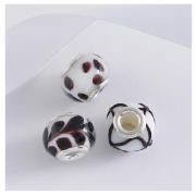Sterling Silver Black Glass Charm 3 Pack