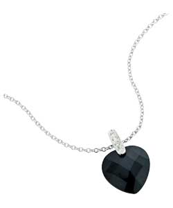sterling Silver Black Heart Pendant
