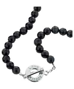 sterling Silver Black Onyx T-Bar Necklet