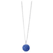 Silver Blue Crystal Set Ball Pendant