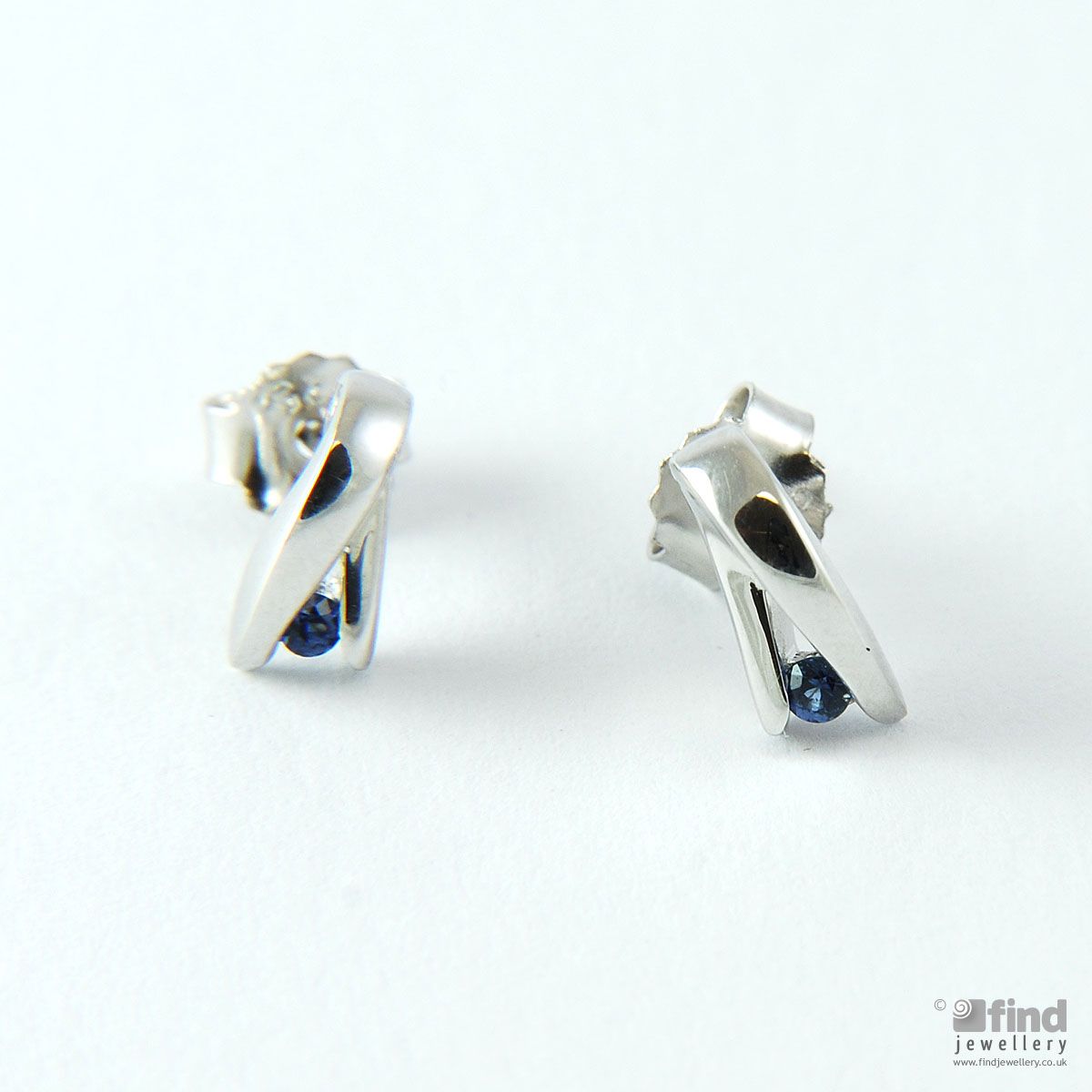 Sterling Silver Blue Sapphire Earrings
