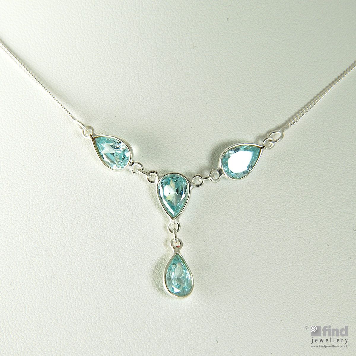 Sterling Silver Blue Topaz Necklace