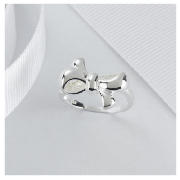 STERLING SILVER BOW RING, LARGE