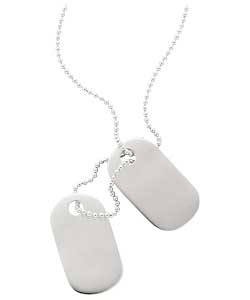Sterling Silver Boys Double Dog Tag Pendant