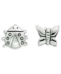 sterling Silver Butterfly and Ladybird Charms