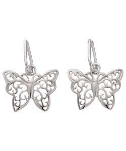 Sterling Silver Butterfly Drop Charms - Set of 2