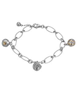 Silver Charm Bracelet with 3 Charms