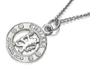 Silver Chelsea FC Crest Pendant And