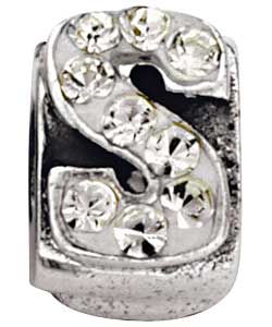 Sterling Silver Childrens Initial Bead Charm- Letter S
