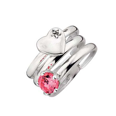 Sterling Silver Childrens Set of 3 Filagree Rings