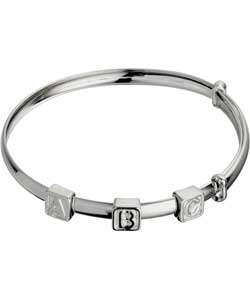 Sterling Silver Childs ABC Block Slider Bangle