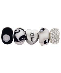 Sterling Silver Childs Black and White Crystal