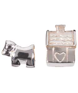 Sterling Silver Childs Dog and House Charms