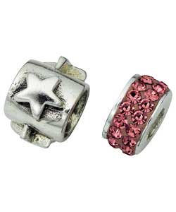 Sterling Silver Childs Star and Crystal Round