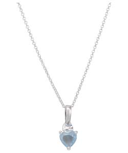 Sterling Silver Created Aquamarine March