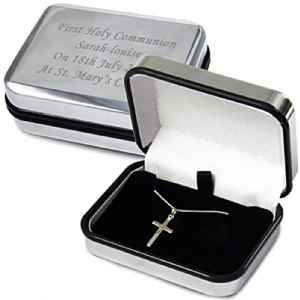Sterling Silver Cross Necklace in Personalised Box