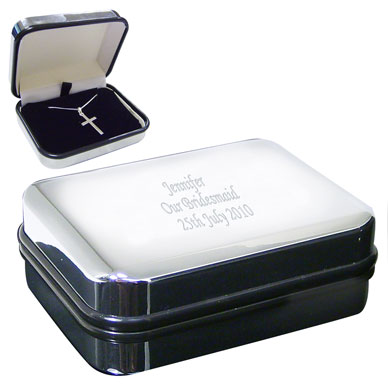 Sterling silver cross necklace with chrome