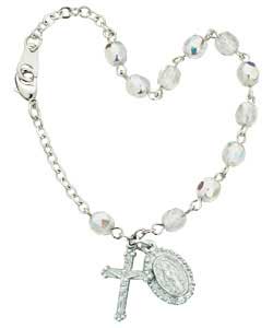 Sterling Silver Crucifix Bead Bracelet