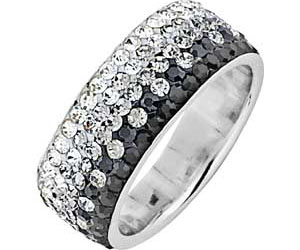 Sterling Silver Crystal 5 Row Band Ring