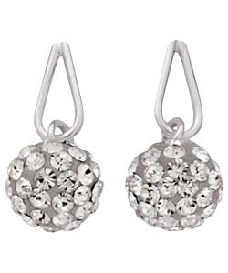 Sterling Silver Crystal Ball Drop Charms - Set of 2