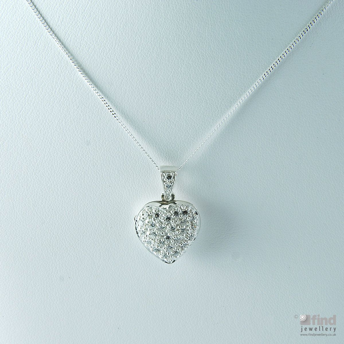 Sterling Silver Crystal Heart Locket