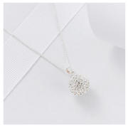SILVER CRYSTAL SET BALL PENDANT