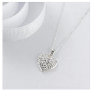 SILVER CRYSTAL SET HEART PENDANT