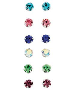 Sterling Silver Crystal Stud Earrings