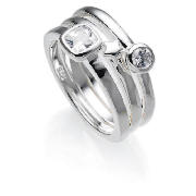 Sterling Silver Cubic Zirconia And Star Stacking
