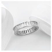 STERLING SILVER CUBIC ZIRCONIA BAGUETTE RING,