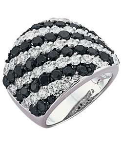 sterling Silver Cubic Zirconia Band Ring - Size Medium (N)