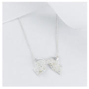 sterling SILVER CUBIC ZIRCONIA BOW PENDANT