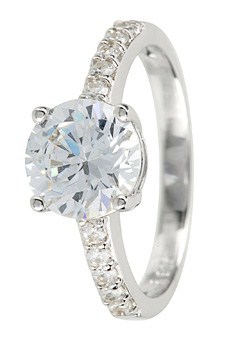 Sterling Silver, Cubic Zirconia Brilliant Cut