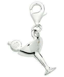 sterling Silver Cubic Zirconia Cocktail Charm