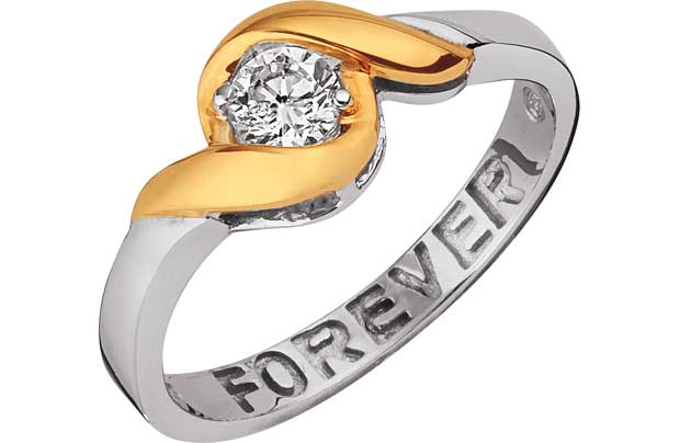 Sterling Silver Cubic Zirconia Forever Message