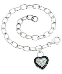 sterling Silver Cubic Zirconia Heart Bracelet