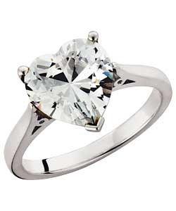 Sterling Silver Cubic Zirconia Heart Ring