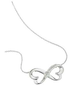 Sterling Silver Cubic Zirconia Hug Necklet