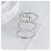 STERLING SILVER CUBIC ZIRCONIA RING, M