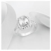 Sterling Silver Cubic Zirconia Ring, Small