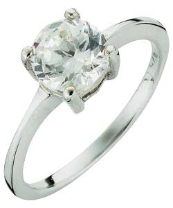 Sterling Silver Cubic Zirconia Solitaire Childrens Ring