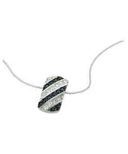sterling Silver Cubic Zirconia Stripe Pendant