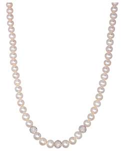 Sterling Silver Cultured Pearl and Glitterball