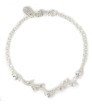 SILVER DIAMANTE LEAF BRACELET