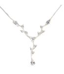 STERLING SILVER DIAMANTE LEAF NECKLACE