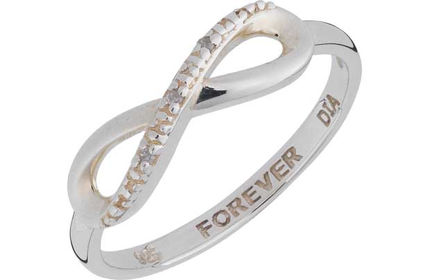 Sterling Silver Diamond Infinity Ring