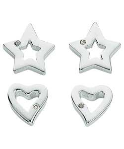 sterling Silver Diamond Stud Earrings