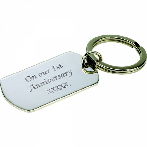 Silver Dog Tag Keyring