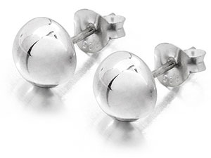 Sterling Silver Domed 5mm Stud Earrings 060208