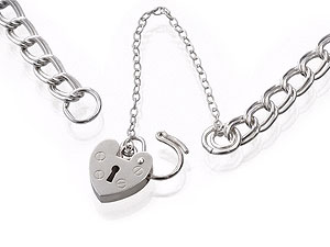 sterling Silver Double Curb Bracelet and Padlock 061934